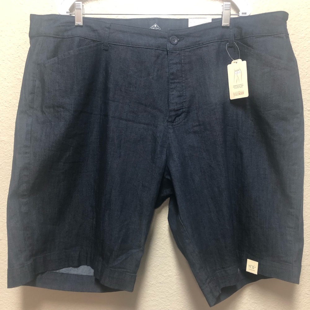 St.John Bay‎ N.W.T. Dark Blue Women Jean Shorts.24W.SZ.Mid Rise Secretly Slender